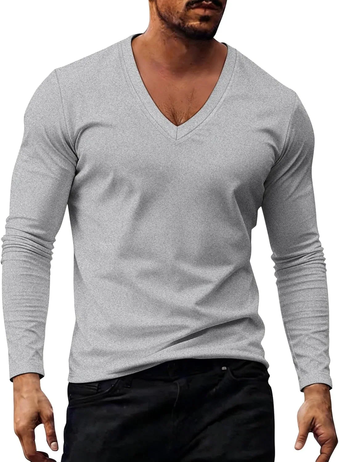 Футболка с длинным рукавом Muscle T-Shirt, Generic, Light Ashy