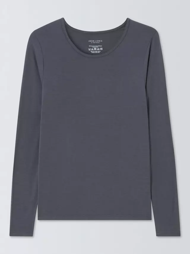 

Топ John Lewis Bamboo Blend Long Sleeve, серый