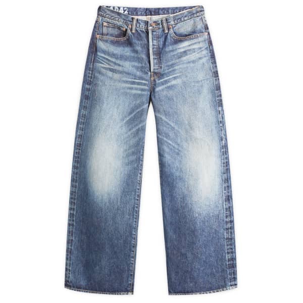 

Социальная скульптура 01 14 унций широкие поврежденные джинсы 42 Visvim, индиго