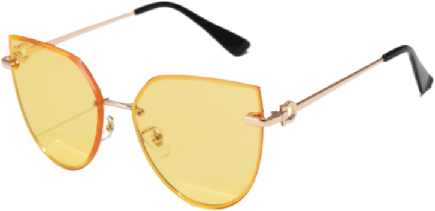 

Солнцезащитные очки с защитой от УФ-излучения UV400 | Без оправы «кошачий глаз» с градиентным переходом | Для женщин и мужчин, для занятий спортом на открытом воздухе и вождения DSVIGF, Yellow