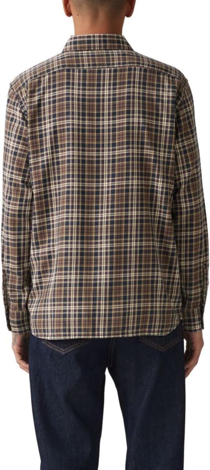 Рубашка Levi's Classic Worker Long Sleeve, коричневый/темно-синий/клетка — фото 2