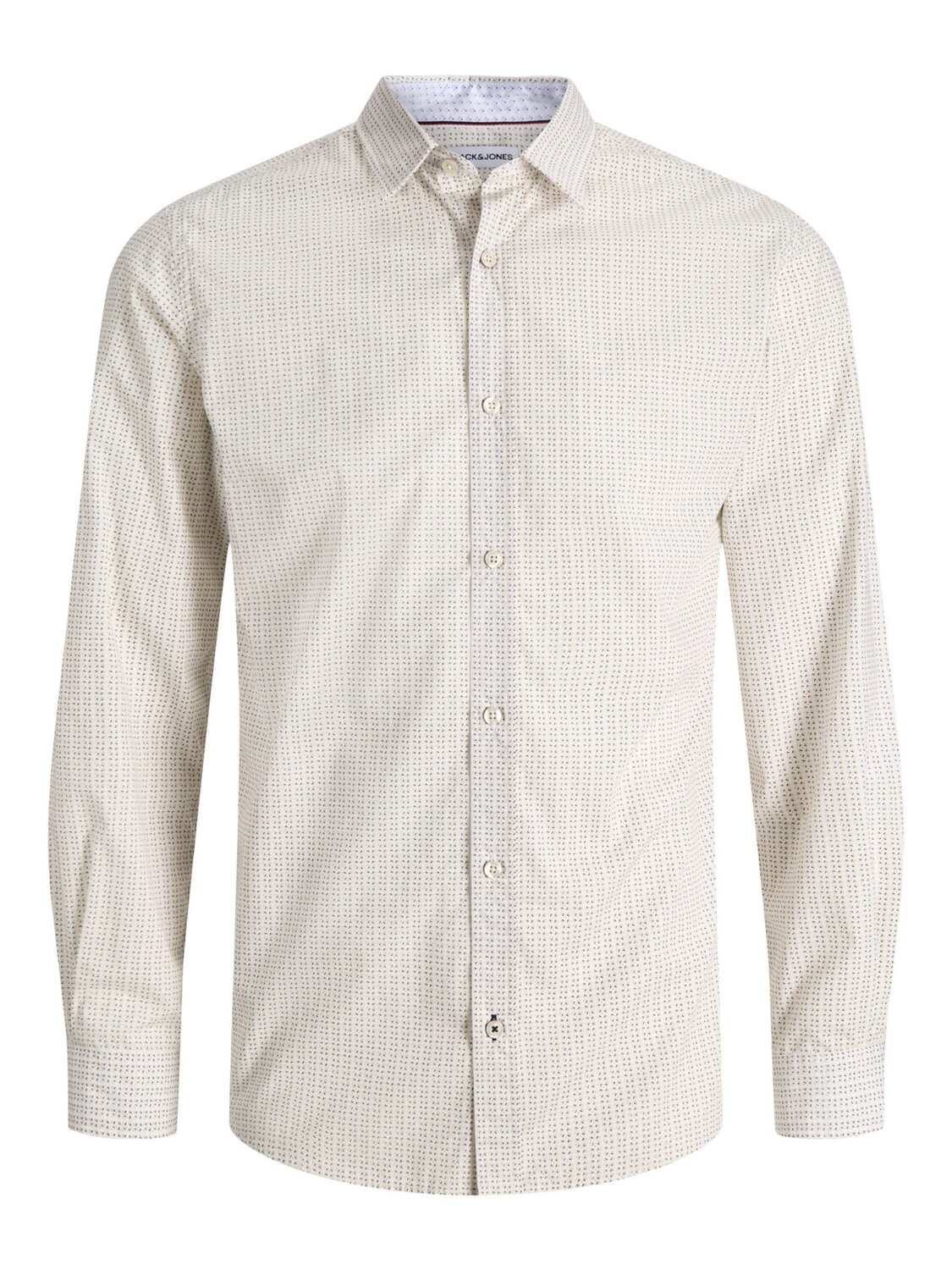 

JACK & JONES Рубашка Slim fit на пуговицах из шерсти белого цвета