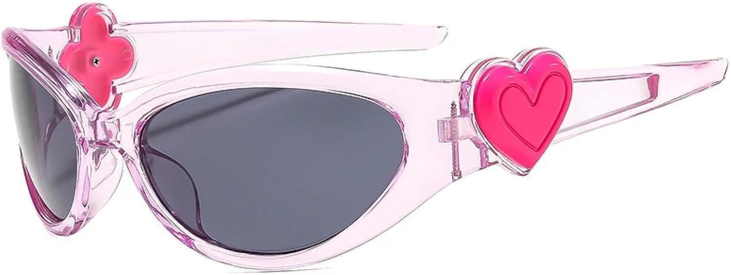 

Солнцезащитные очки в стиле ретро овальной формы для женщин и мужчин, модные спортивные очки, популярные солнцезащитные очки «кошачий глаз» с защитой от УФ-излучения UV400 TKKTLLT, Pink Gray