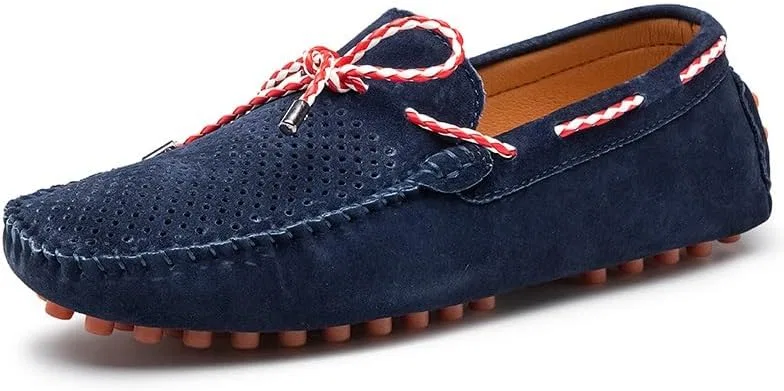 Мокасины замшевые Classic Slip-on, Blue Perforated SayfuR