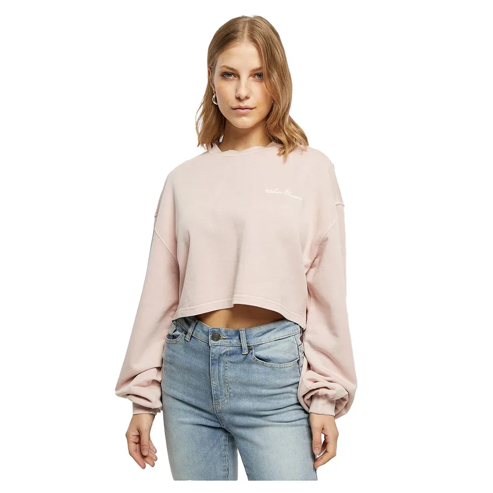 

Толстовка Urban Classics Cropped Small Embroidery Terry, розовый