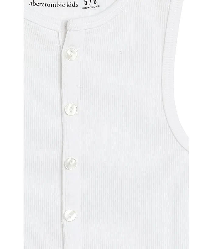 Топ с имитацией пуговиц хлопок Faux Button-Thru Tank Top abercrombie kids, Mazarine Blue — фото 3