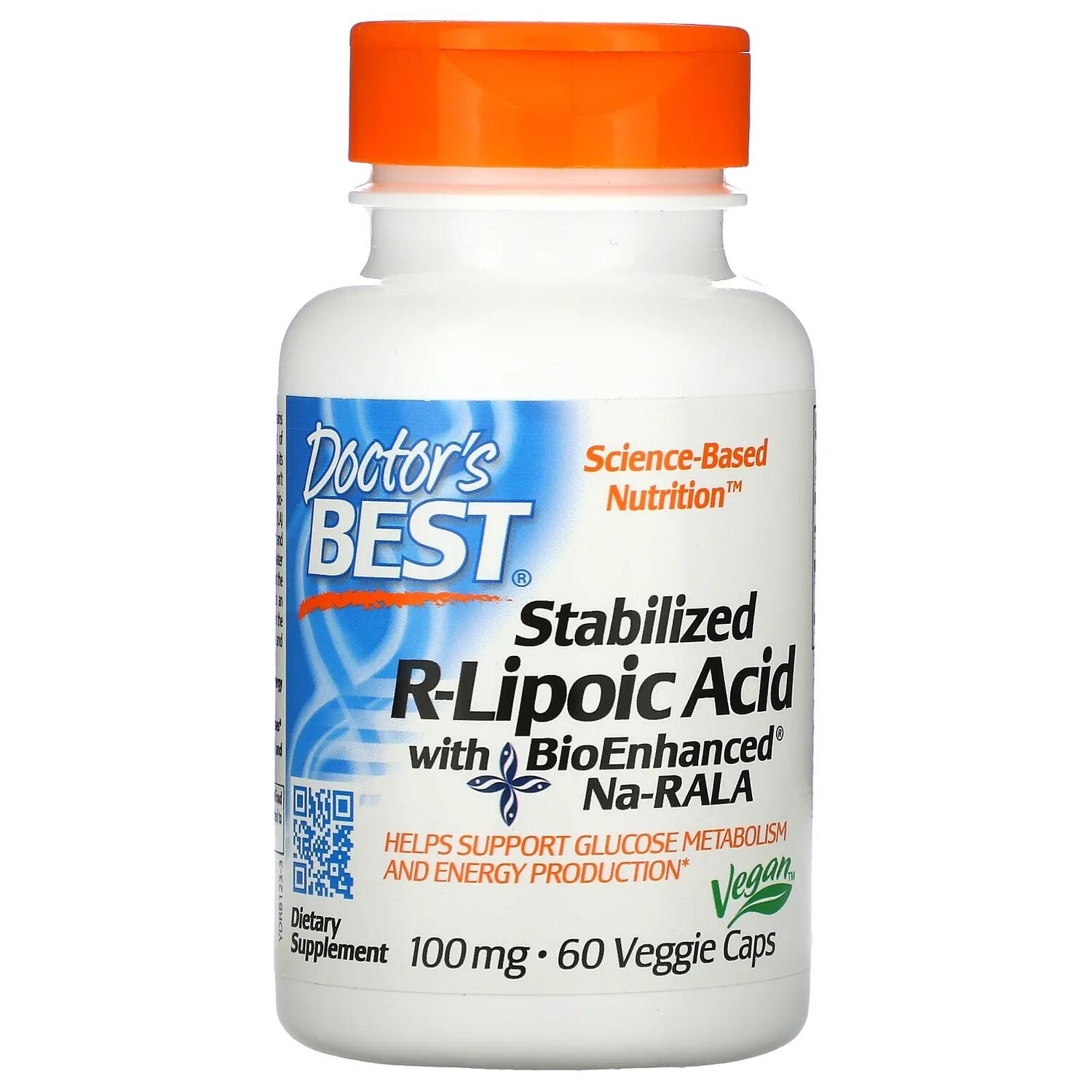 

Doctor's Best Stabilized R-Lipoic Acid with BioEnhanced Na-RALA 100 mg 60 Veggie Caps