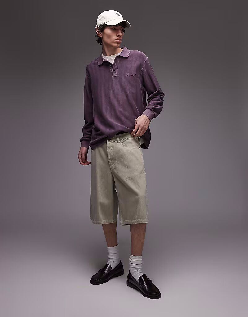 

Шорты Topman из стираного твила цвета хаки