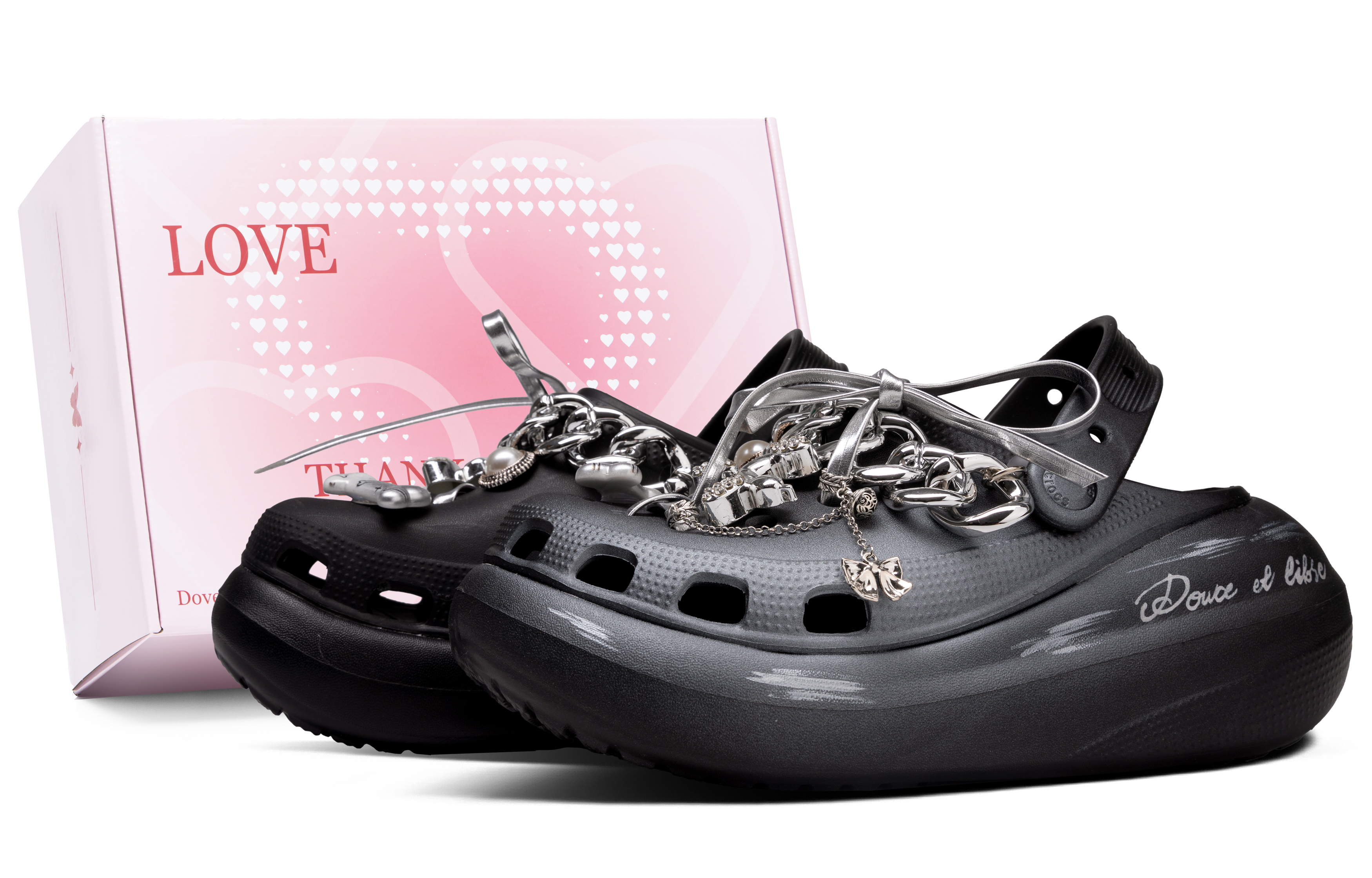Классические сабо Crush Xingji Navigation Box Clogs унисекс, черные, серебристые Crocs, Black Silver[Special Shoe Box]