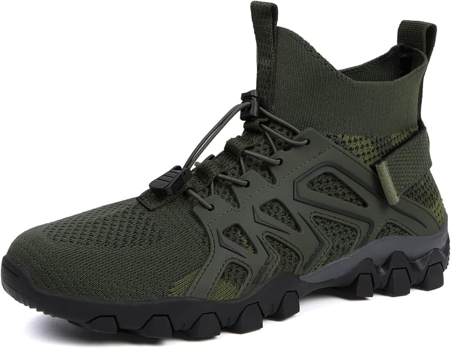 

Мужские водные кроссовки с быстросохнущей сеткой для активного отдыха, спорта и повседневной носки, нескользящие, удобные, дышащие, для треккинга, прогулок и походов Nigxwns, зеленый