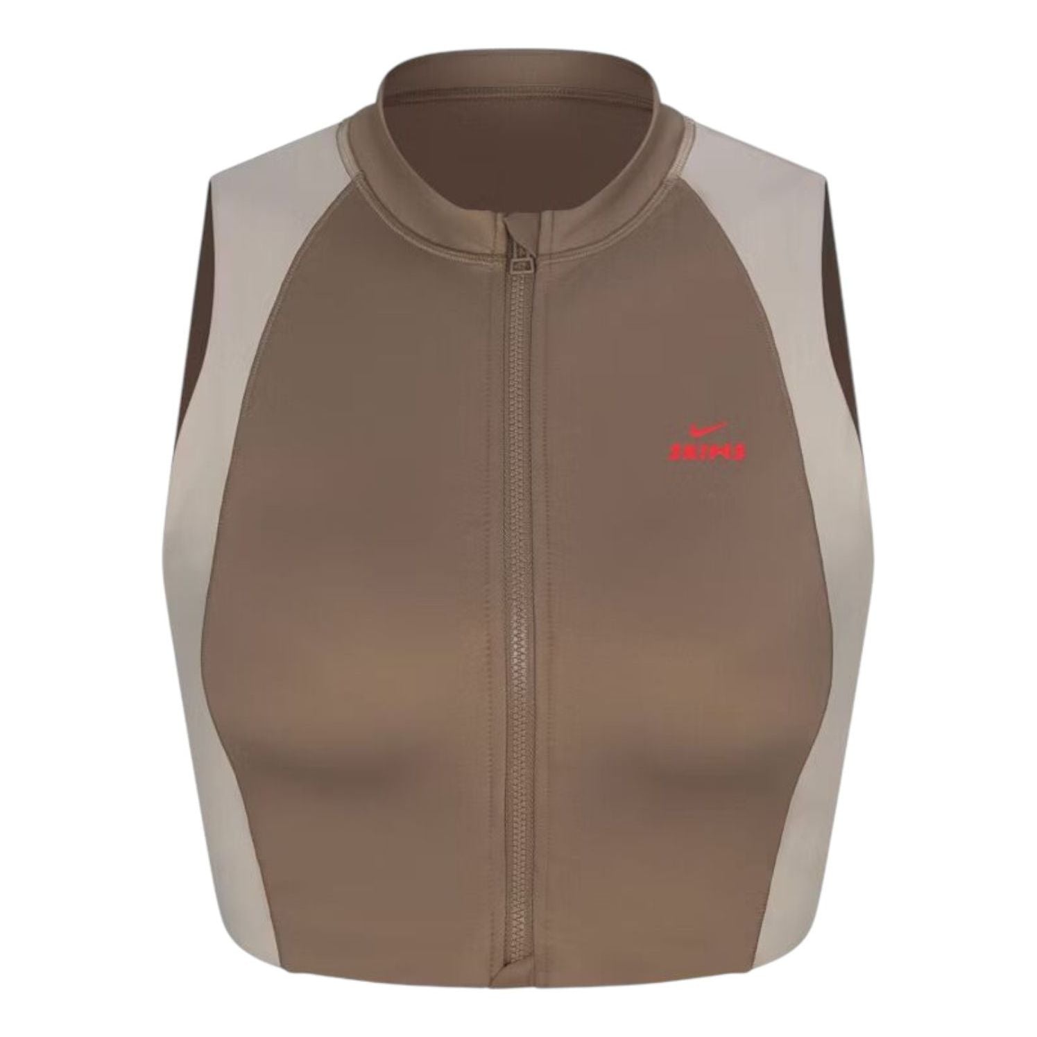 (WMNS) Бюстгальтер Nike x SKIMS Shine с передней застежкой-молнией, цвет 'Truffle Stone'