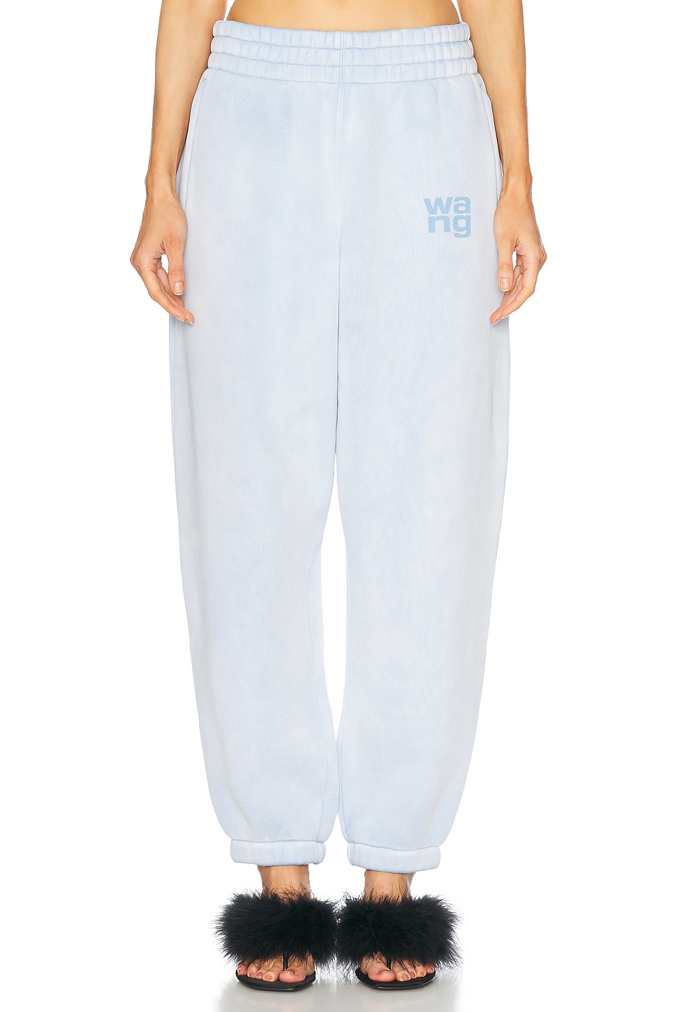 

Классические брюки из махровой ткани Terry Alexander Wang, Washed Pale Blue