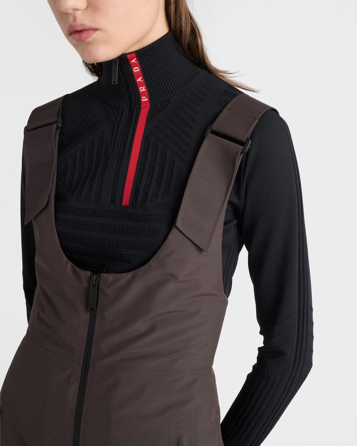 Лыжный комбинезон Extreme-Tex с лямками Prada, эбеновый — фото 4