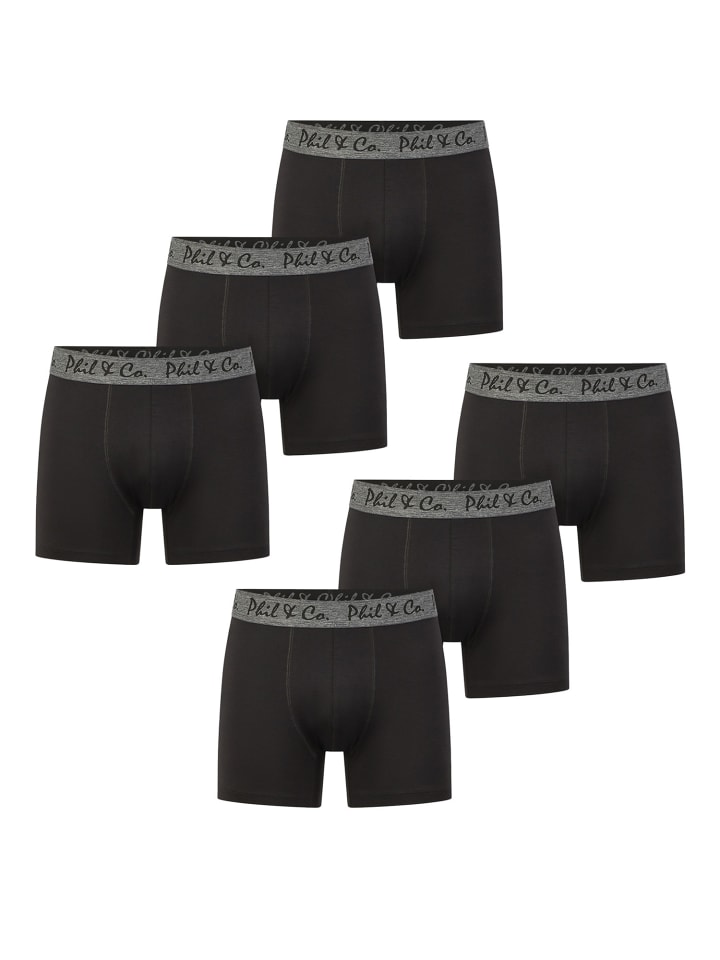 

Трусы боксеры Phil & Co. Berlin Retro Boxer Jersey Core, цвет Black Grey