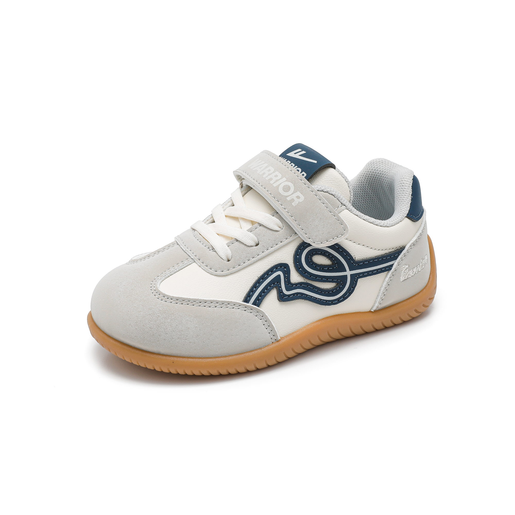 

Детские кроссовки Cortez для девочек, легкие, с амортизацией, противоскользящие, с защитой от ударов, низкие, повседневные WARRIOR, бежевый/серый/синий