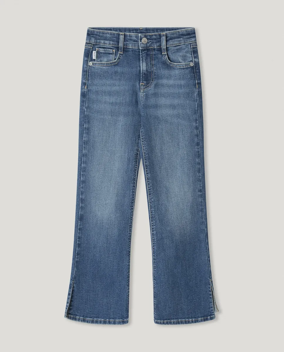

Джинсы для девочки облегающие с эффектом потертости Pepe Jeans, голубой