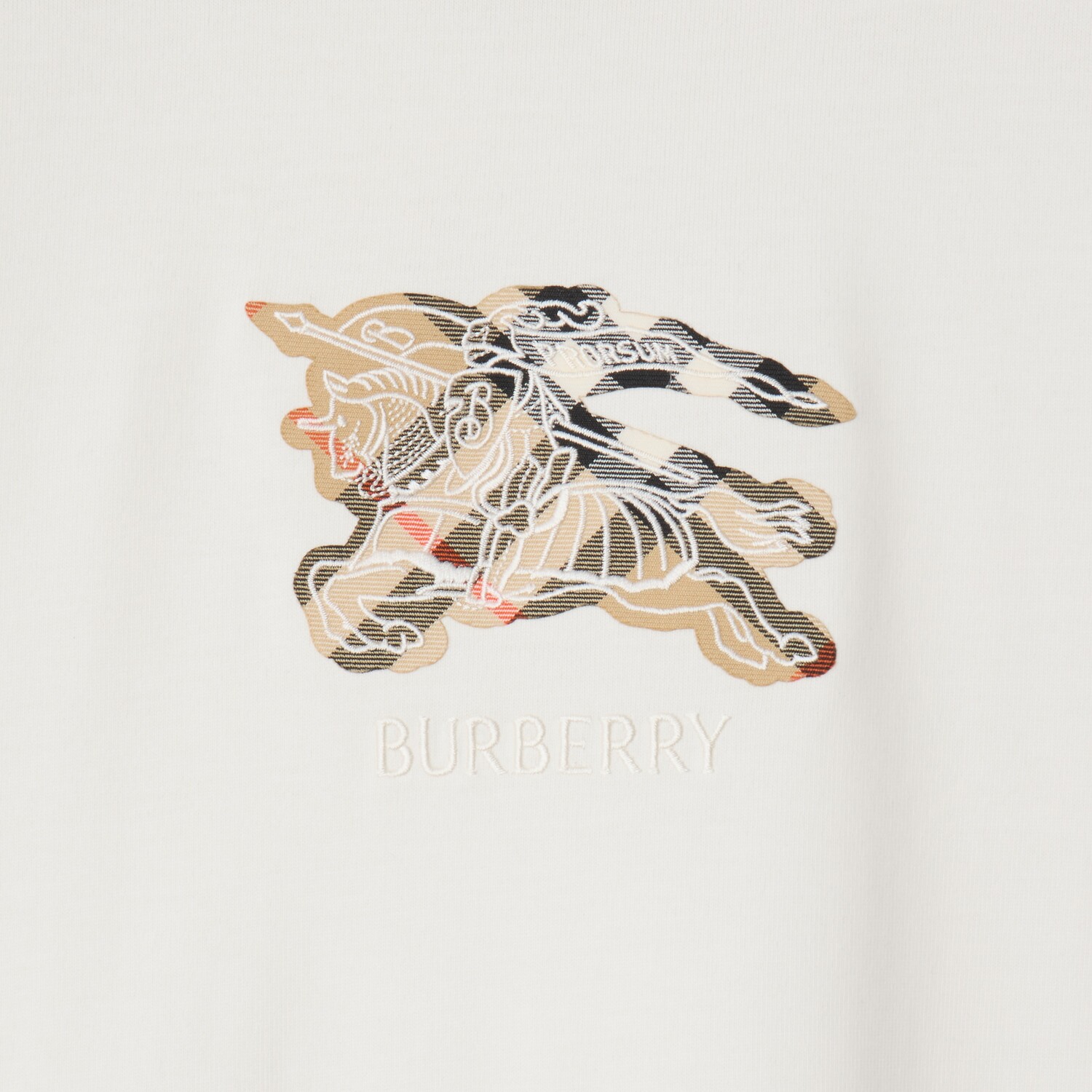 Футболка Burberry Ekd Check Crewneck, белый — фото 2