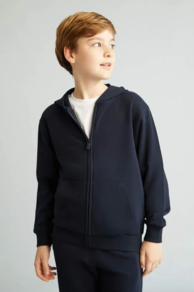 Детское худи с длинным рукавом Defacto, Navy Blue-Nv253