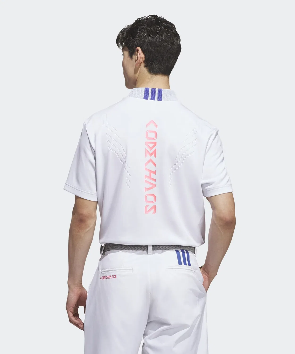 Мужское поло с воротником-стойкой с коротким рукавом Adidas Golf, Белый — фото 2