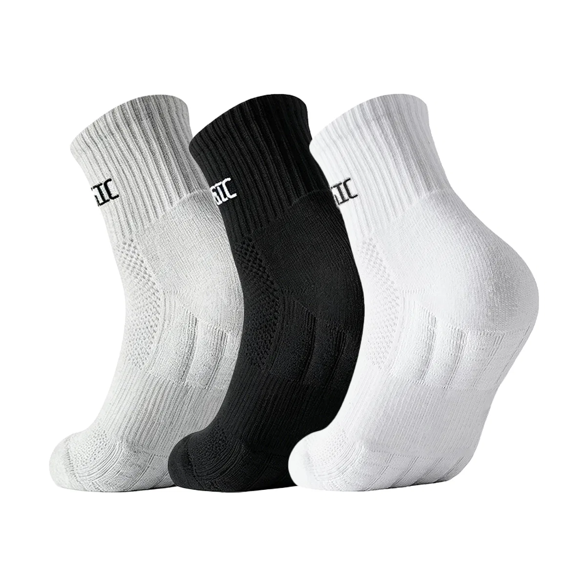 Детские носки с махровой подошвой, комплект из 3 пар, XIA.WA.ZHI.XIU, Black White Gray