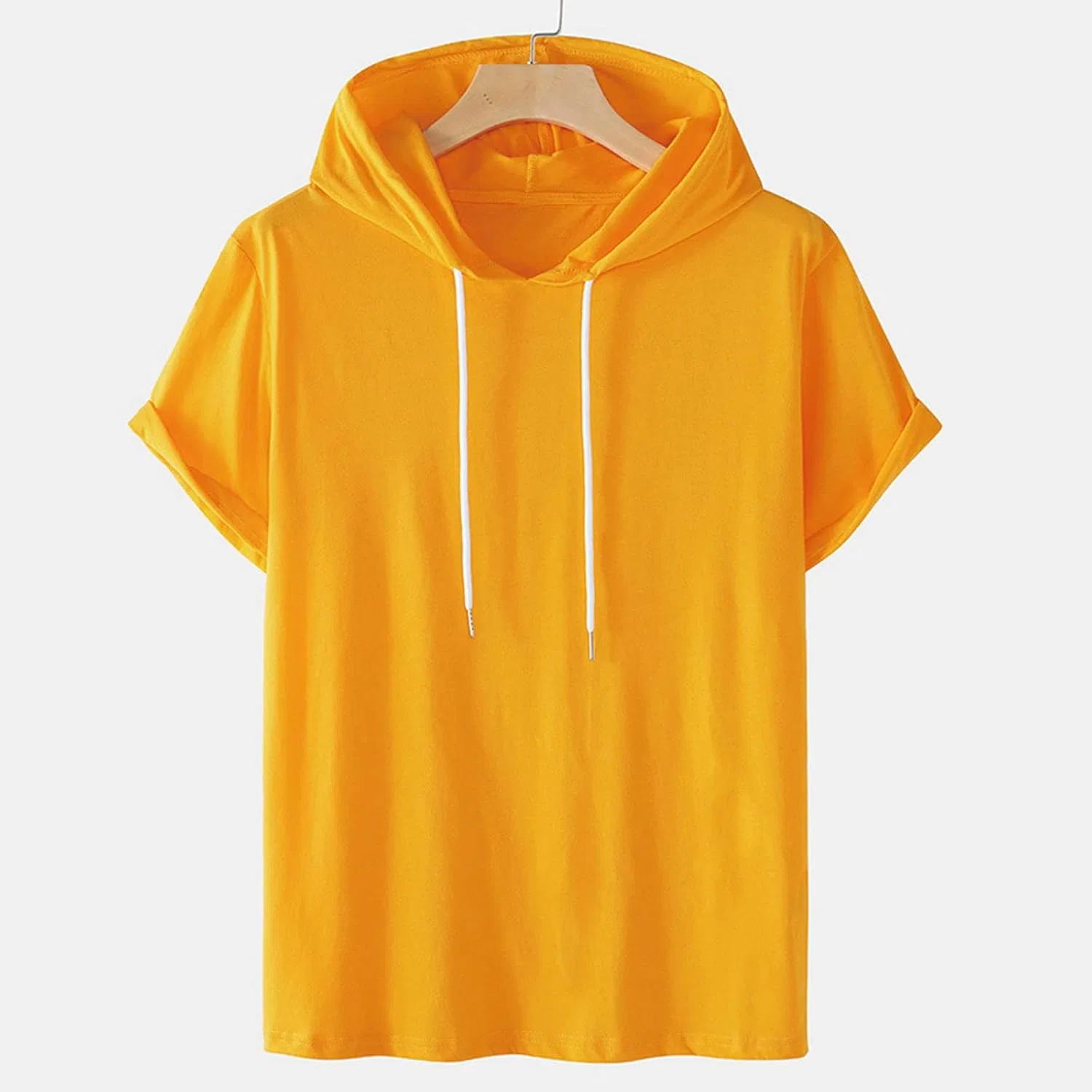 Мужская спортивная футболка с капюшоном для тренировок, Yellow — фото 3