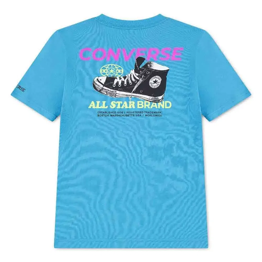 Детская футболка с принтом Converse kids, Blue — фото 4