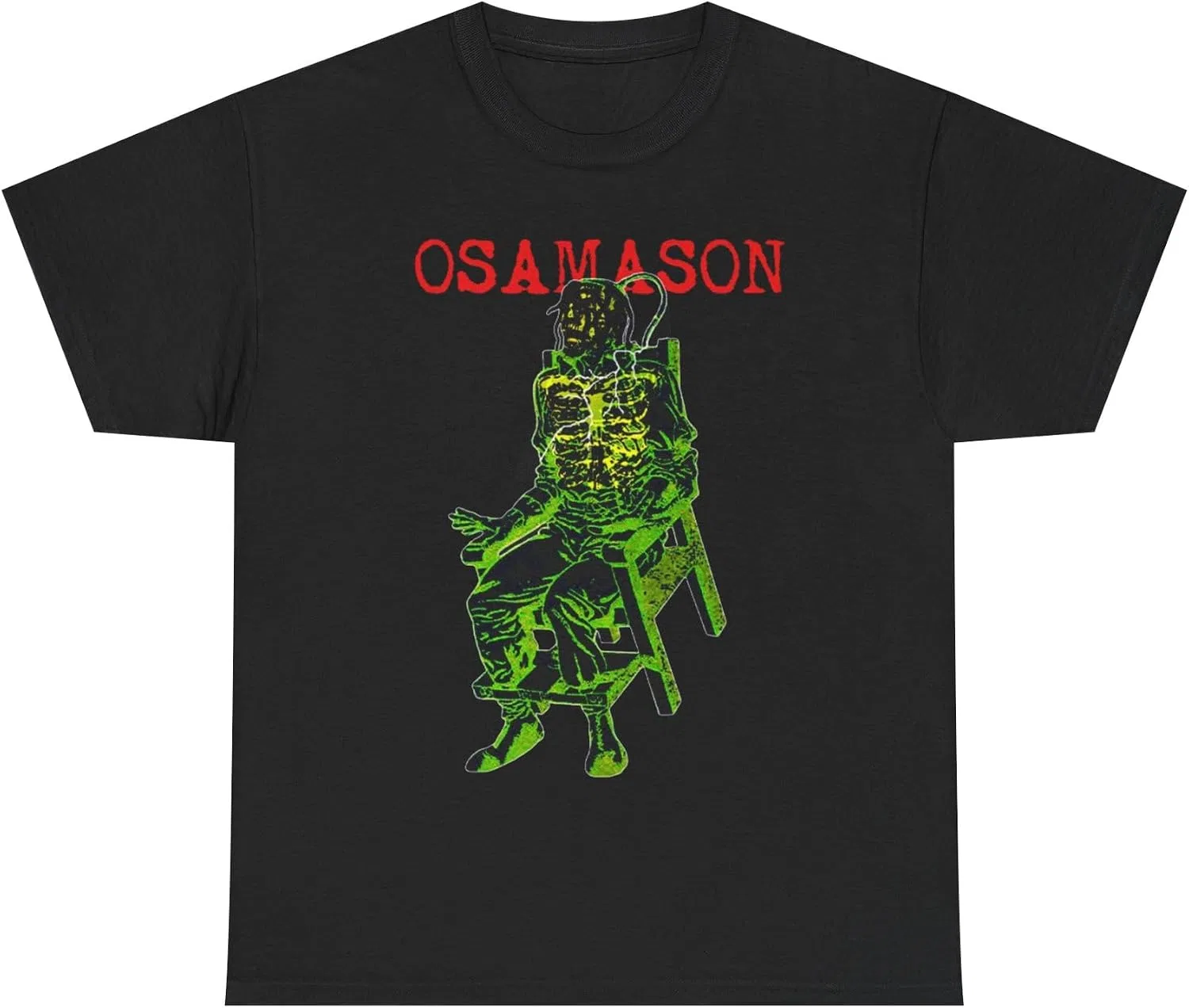 Женская футболка с принтом Osamason Jumpout Psykotic Tour Electric Chair Tee, чёрный