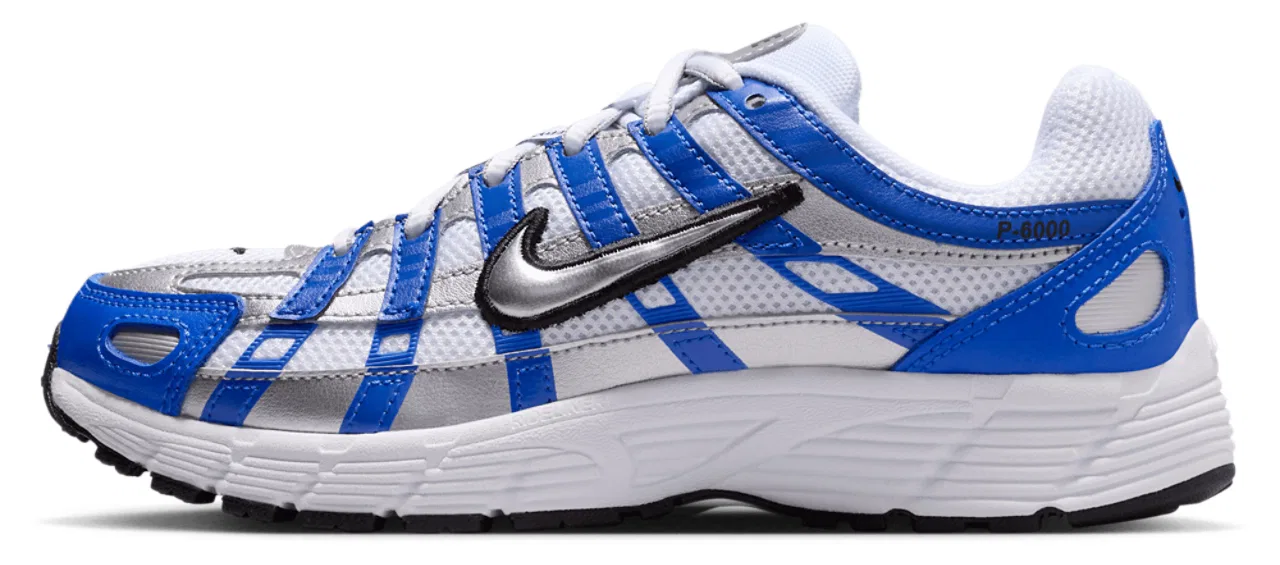 Кроссовки для мальчиков P-6000 Nike, цвет Racer Blue/Metallic Silver/Metallic Silver — фото 2