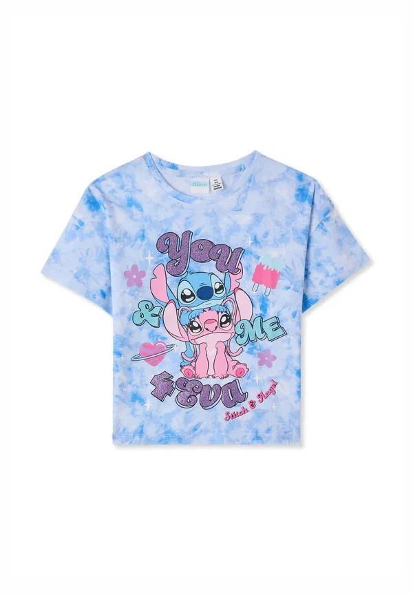 Футболка с принтом животных Con stitch e scritte luccicanti, Terranova, Var Celeste, небесеый — фото 4