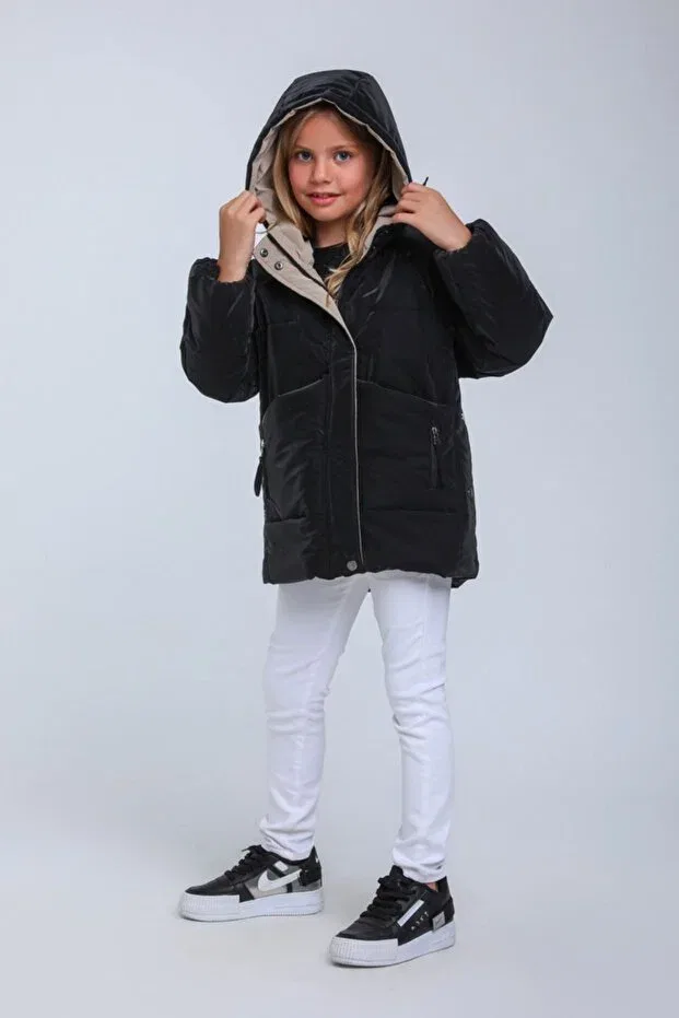Детское пальто для девочек с принтом Glacier Wintermute Hausekids, Black-146030