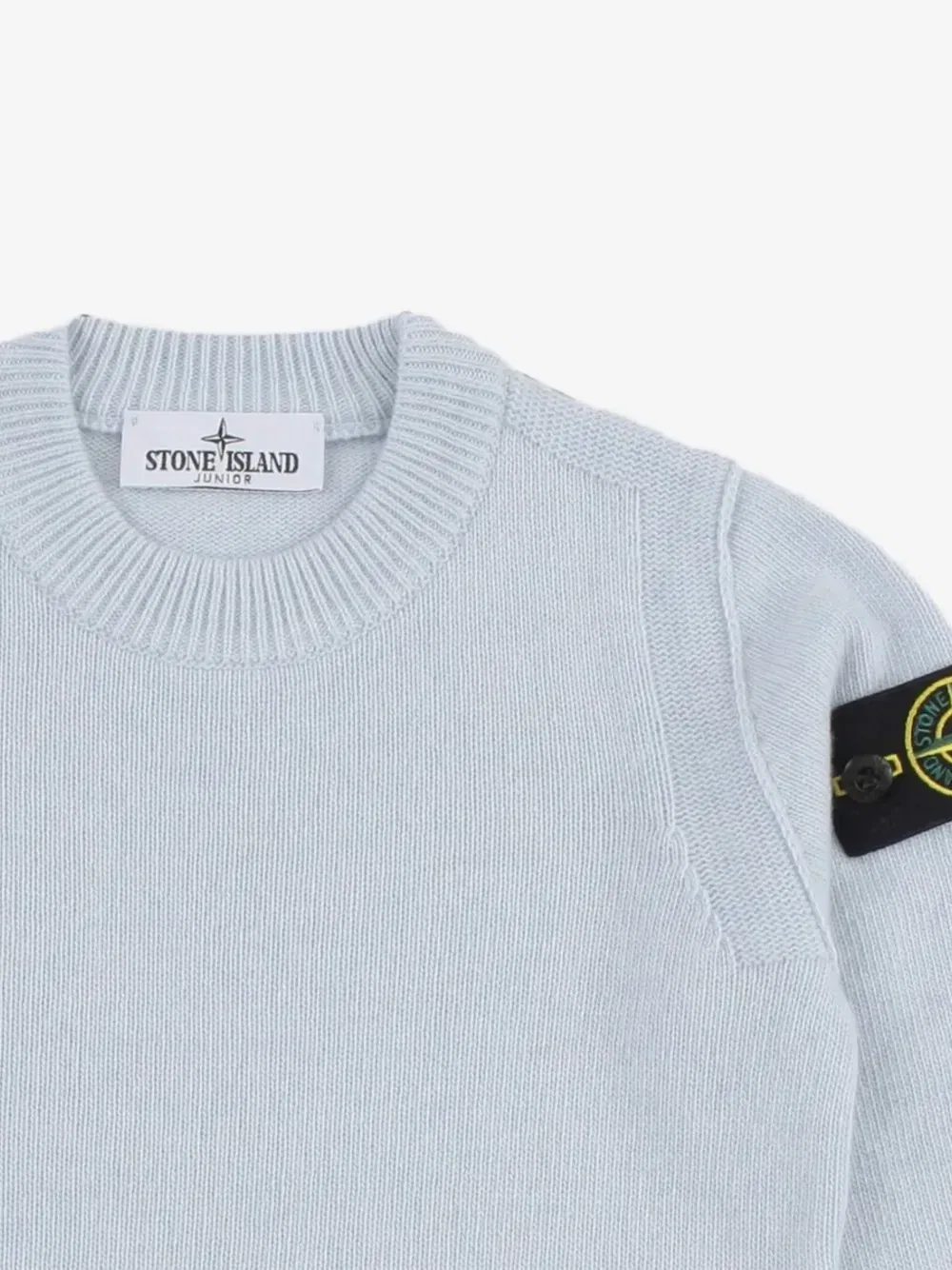 Свитер с нашивкой-логотипом Stone Island Junior, синий — фото 3