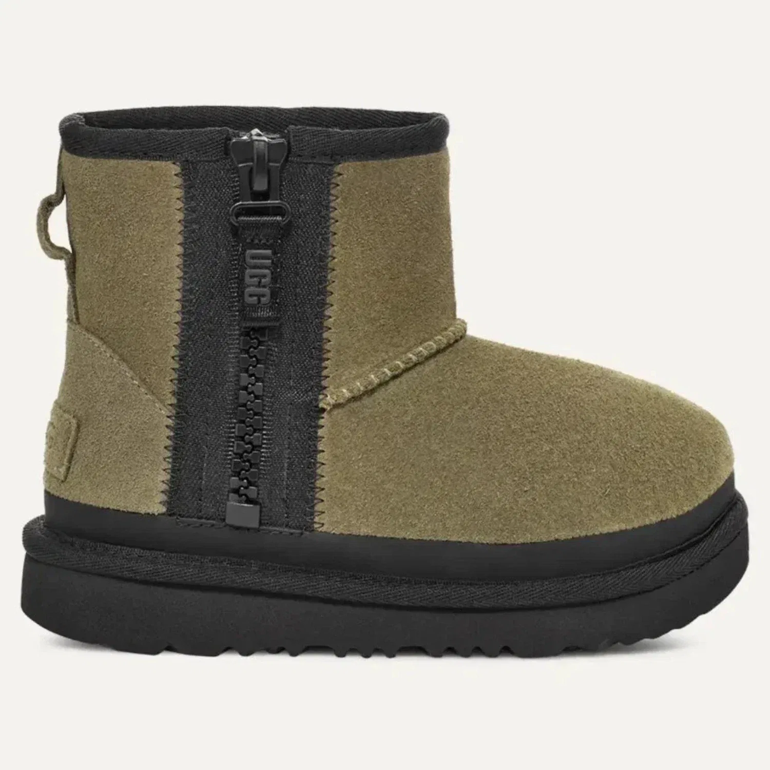 Детские ботинки UGG Classic Mini Zipper Tape Logo, зеленый — фото 2