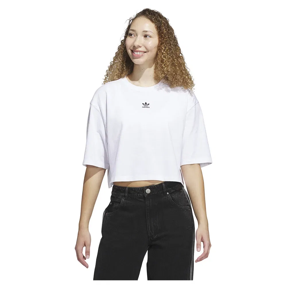 Футболка с коротким рукавом Essentials Crop Adidas Originals, белый
