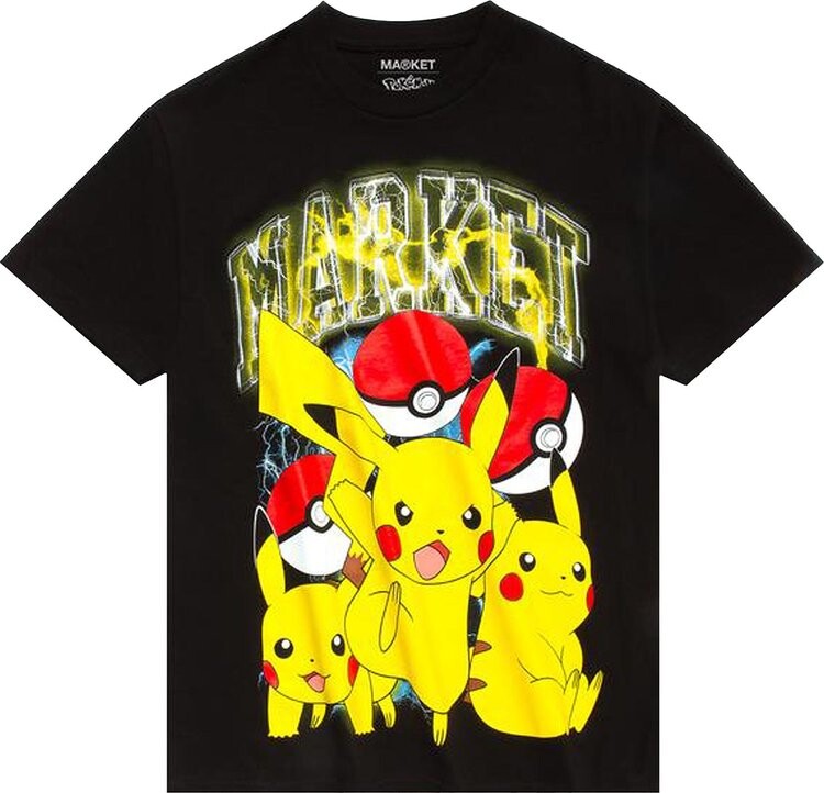

Футболка Market x Pokémon Pikachu Electric Shock T-Shirt 'Black', черный