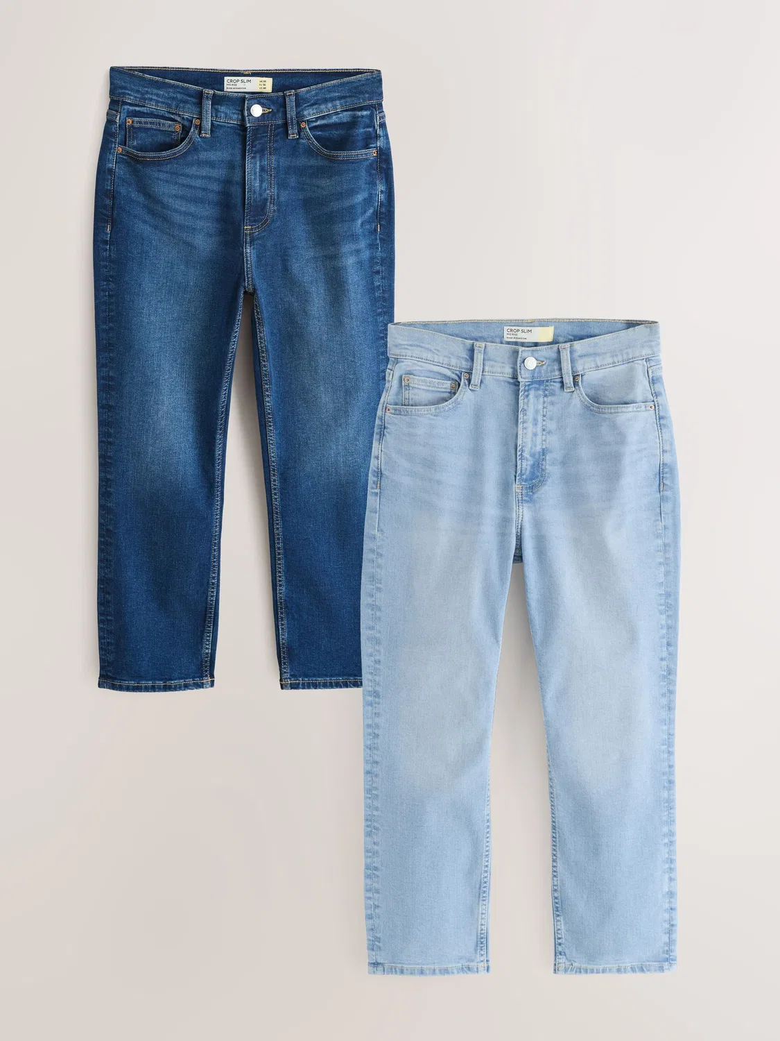 Джинсы Slim Cropped, 2 пары Next, темно-синий/беленый синий