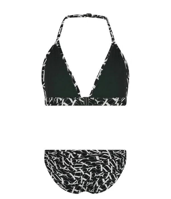 Детский купальный костюм для девочек с принтом Calvin Klein Swimwear, черный — фото 2