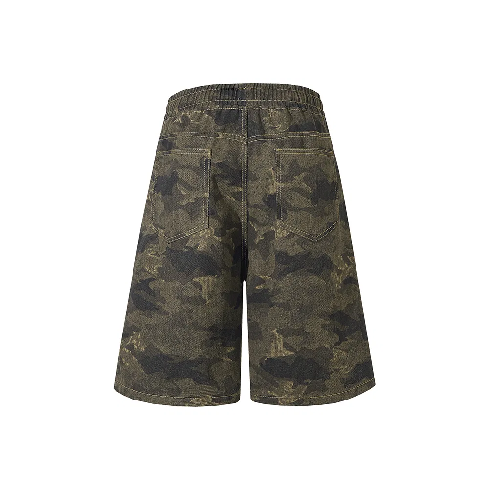 Детские джинсовые шорты свободного кроя с камуфляжным принтом PAL ONGACO, Camouflage — фото 3
