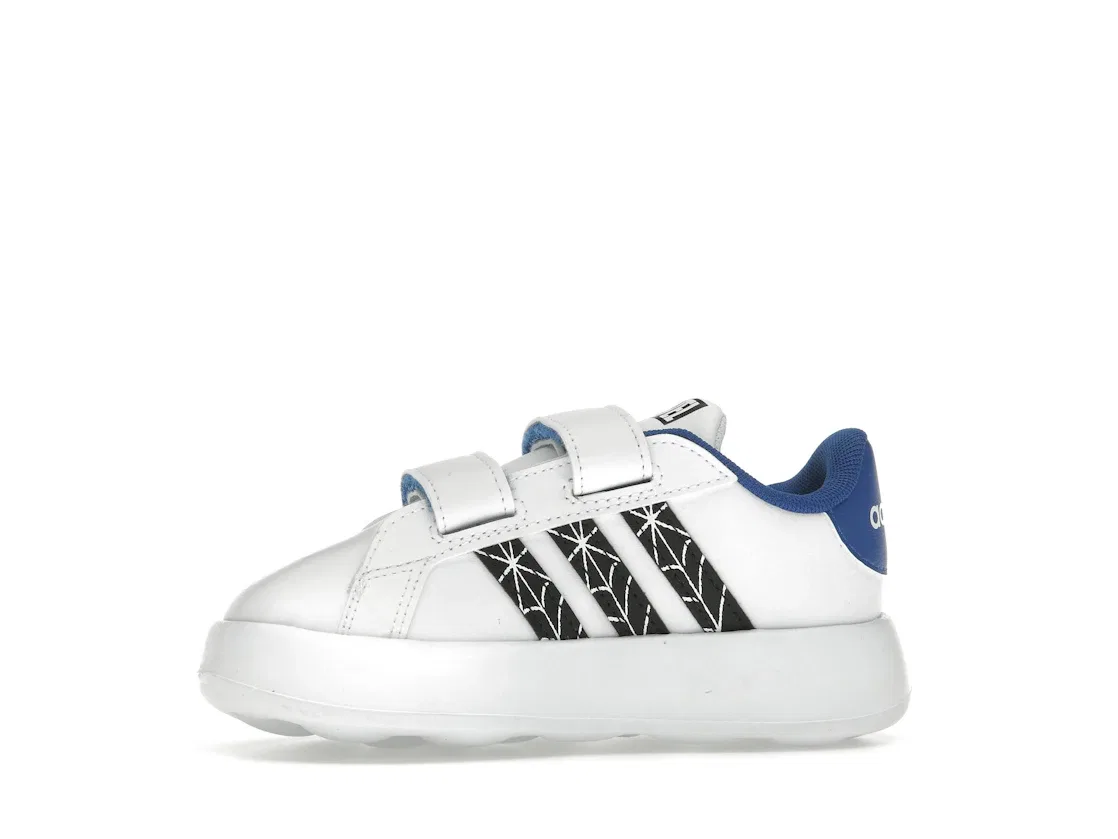 Детские кроссовки Lifestyle с принтом Marvel Spider-Man Adidas Grand Court, Cloud White Core Black Royal Blue — фото 3