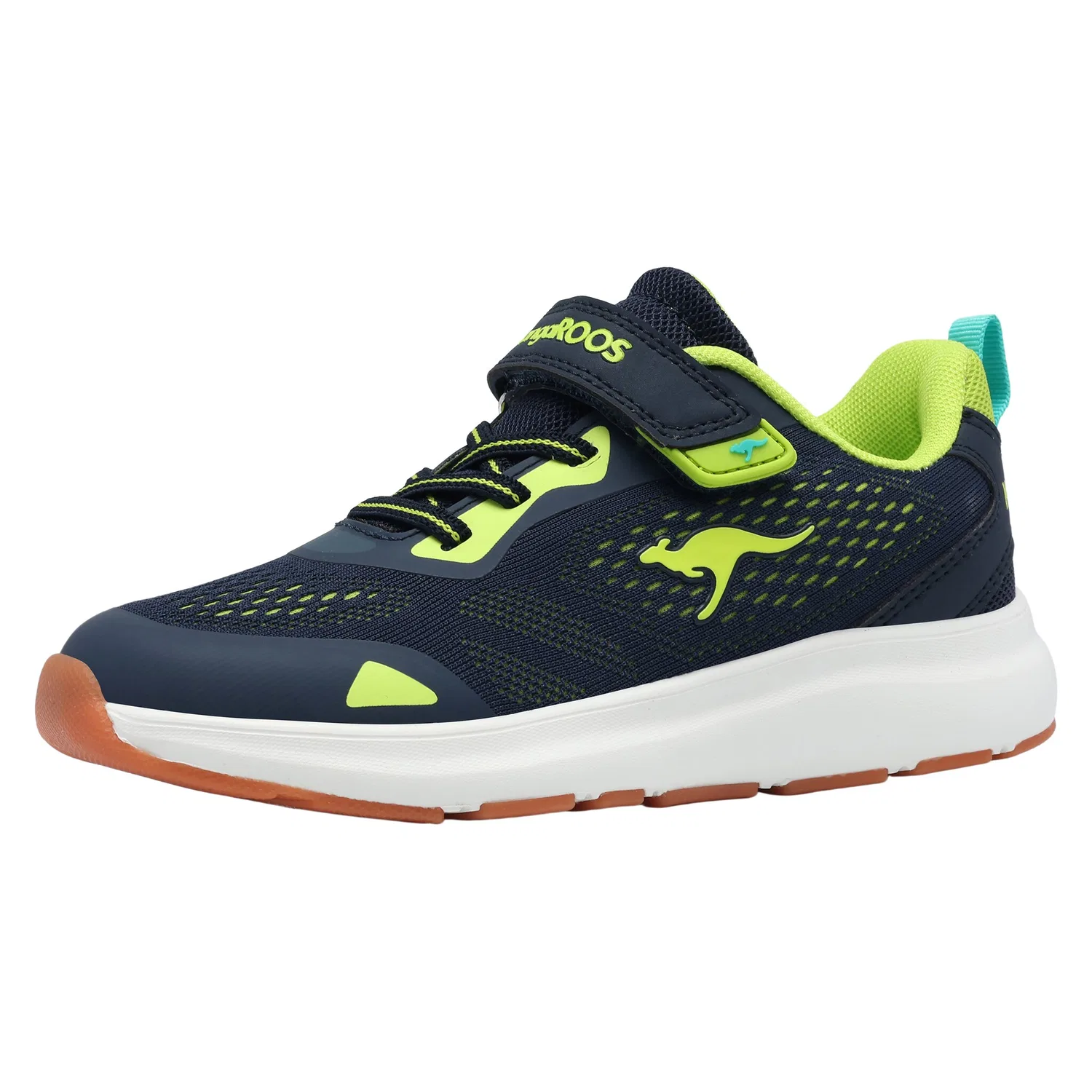Детские кроссовки с двойной липучкой KangaROOS, Dark Navy/Lime