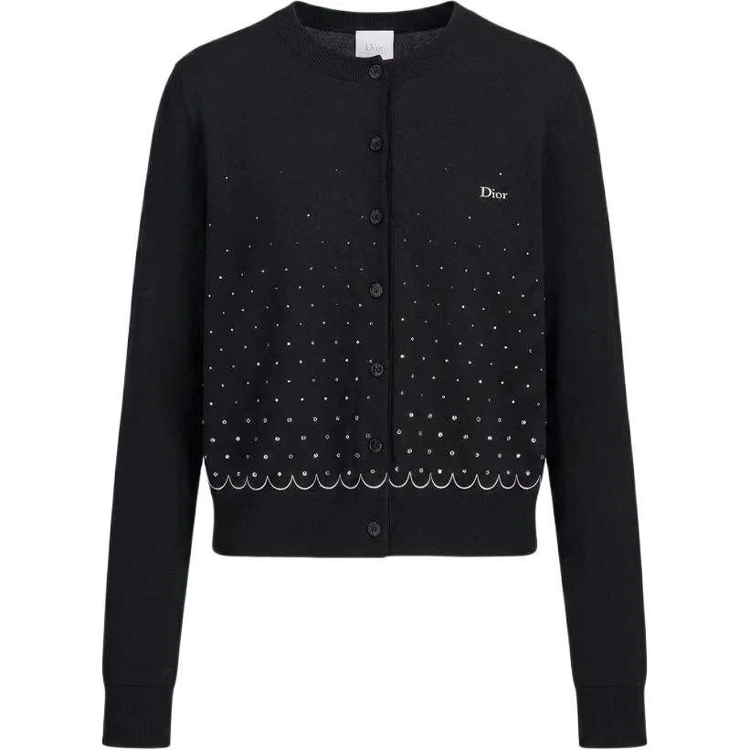 Женский свитер с круглым вырезом Black DIOR, Черный