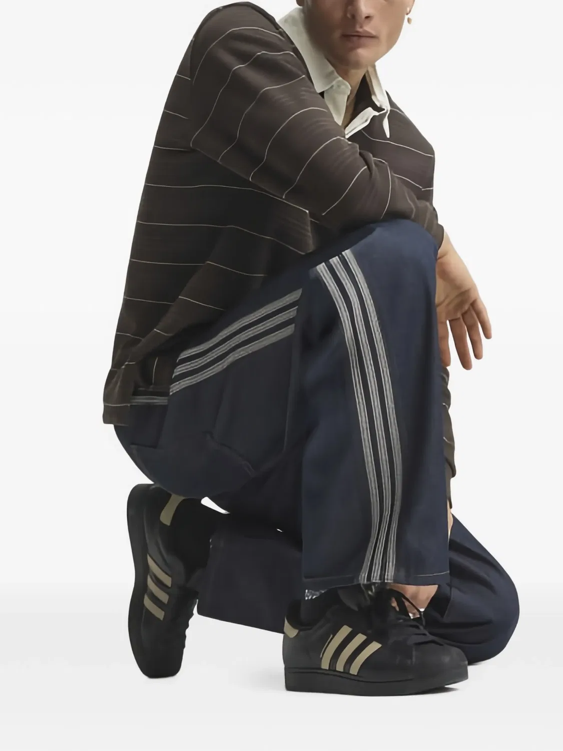 Джинсы Firebird с боковой полосой, синие Adidas, синий — фото 2