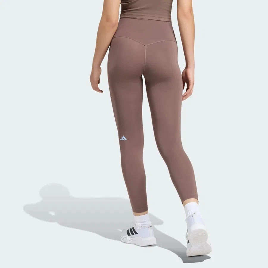 Леггинсы с завышенной талией 7/8 X-Over 3 Stripes Studio All Me Performance adidas, Коричневый — фото 2