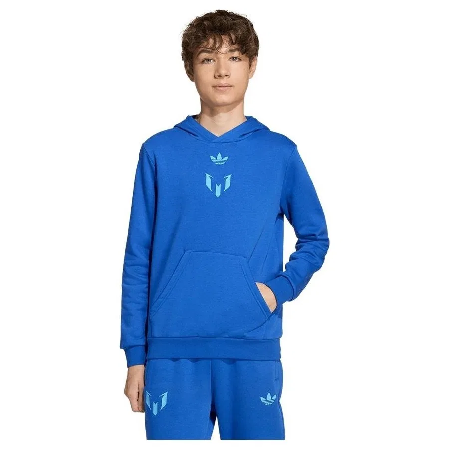 Детский свитшот с капюшоном и принтом Messi Hoodie Y adidas, Синий — фото 2