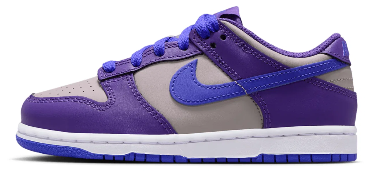 Детские кроссовки Nike Dunk Low, цвет College Grey/Persian Violet/Wild Grape — фото 2
