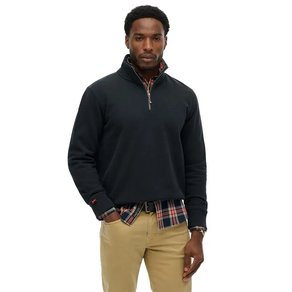 Свитшот полушерстяной Superdry Essential Logo half zip, синий