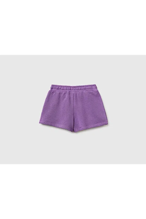 Детские шорты для девочек хлопковые Benetton, Purple — фото 2