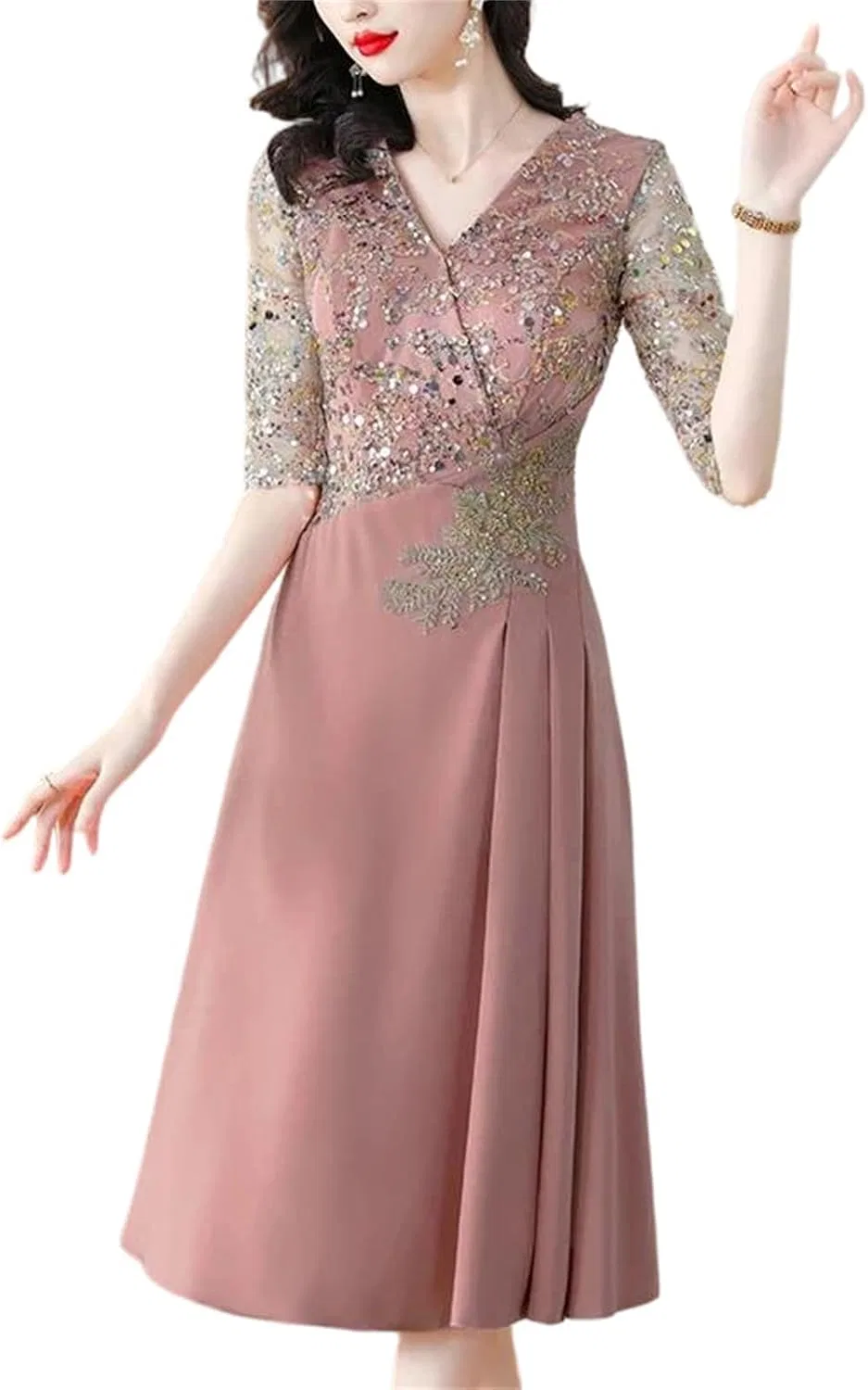 Женское вечернее платье миди с пайетками Vintage, As Show