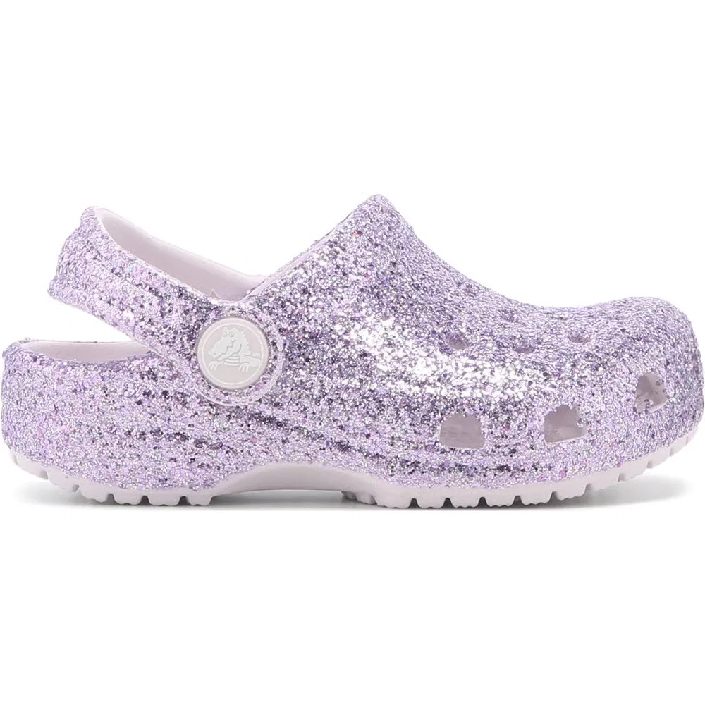 Детские классические сабо с блестками для малышей Crocs, Grape Ice Glitter — фото 2