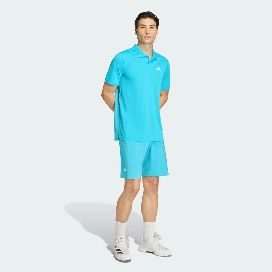 Мужское поло с двумя пуговицами и воротником, модель Club Tennis, adidas, Бирюзовый — фото 3
