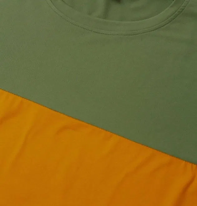 Мужская цветблок футболка Men's Summer Colorblock T-shirt, Army Green — фото 4